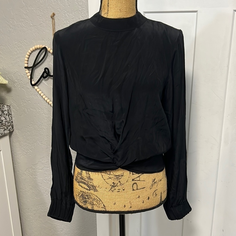 SCOTCH & SODA MAISON SCOTCH BLACK LONG SLEEVE TOP SMALL